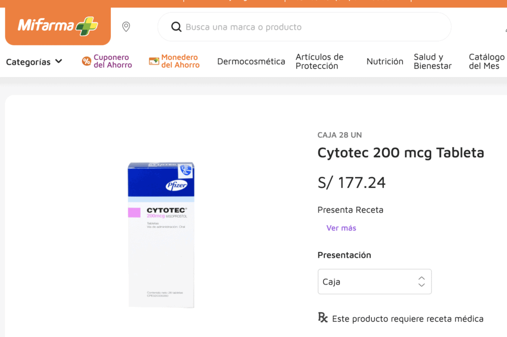 cytotec precio en Mi Farma